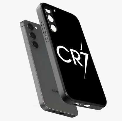 Cr7 Elite Strike Glass Case displayed in angled mockup highlighting powerful sports graphic with bold athletic theme.