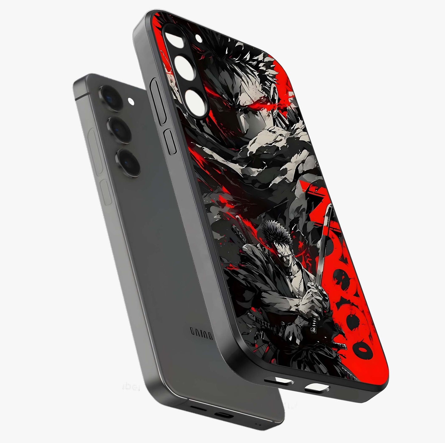 Demon Sword Resolve Glass Case displayed in angled mockup highlighting powerful demon sword illustration with dark fantasy aesthetic.