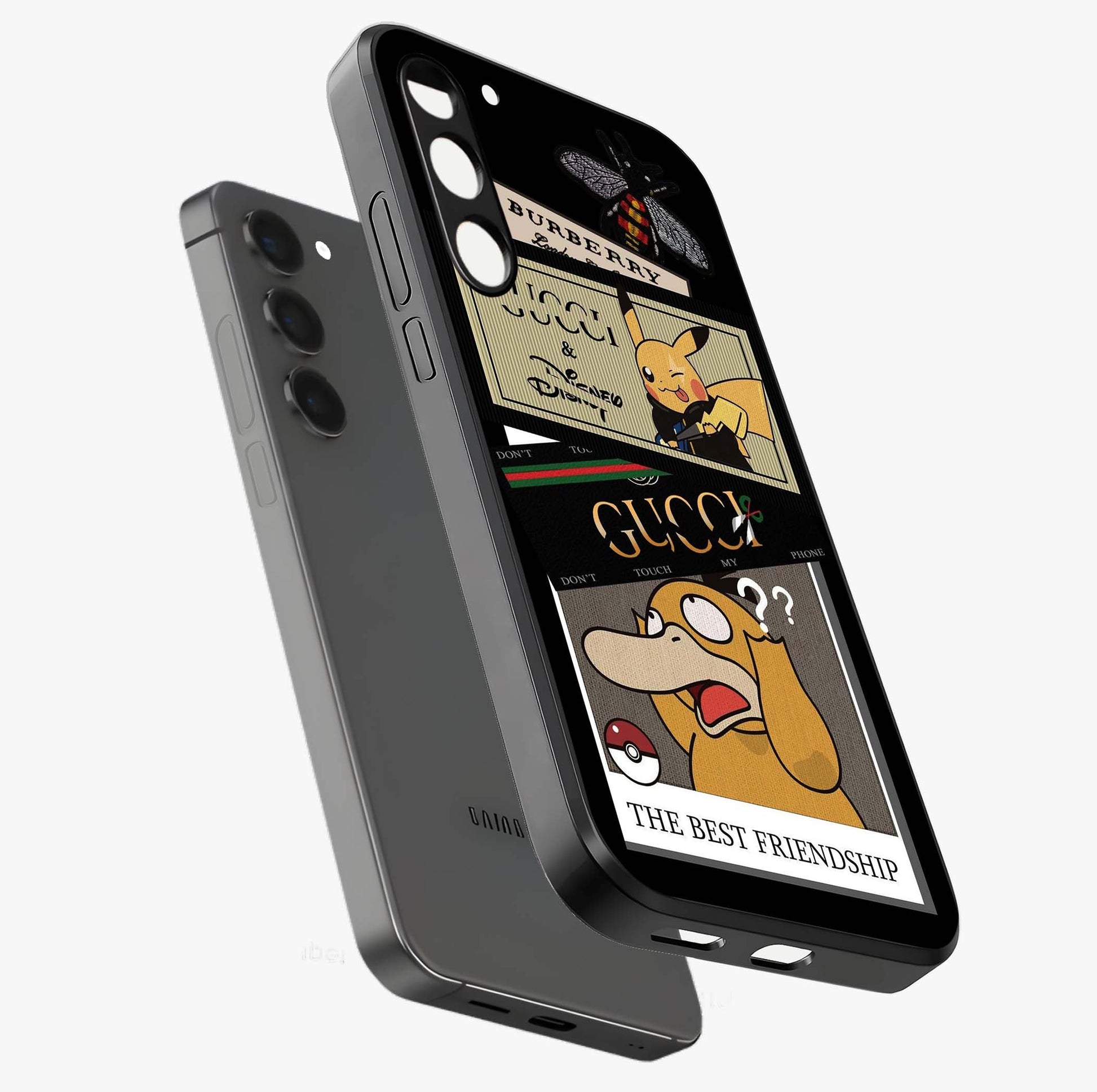 Gucci Play Mashup Glass Case displayed in angled mockup highlighting stylish fashion mashup design with bold aesthetic.