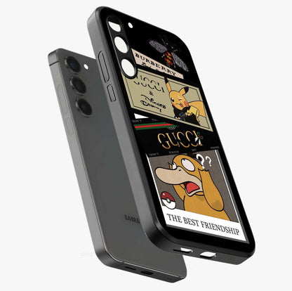 Gucci Play Mashup Glass Case displayed in angled mockup highlighting stylish fashion mashup design with bold aesthetic.