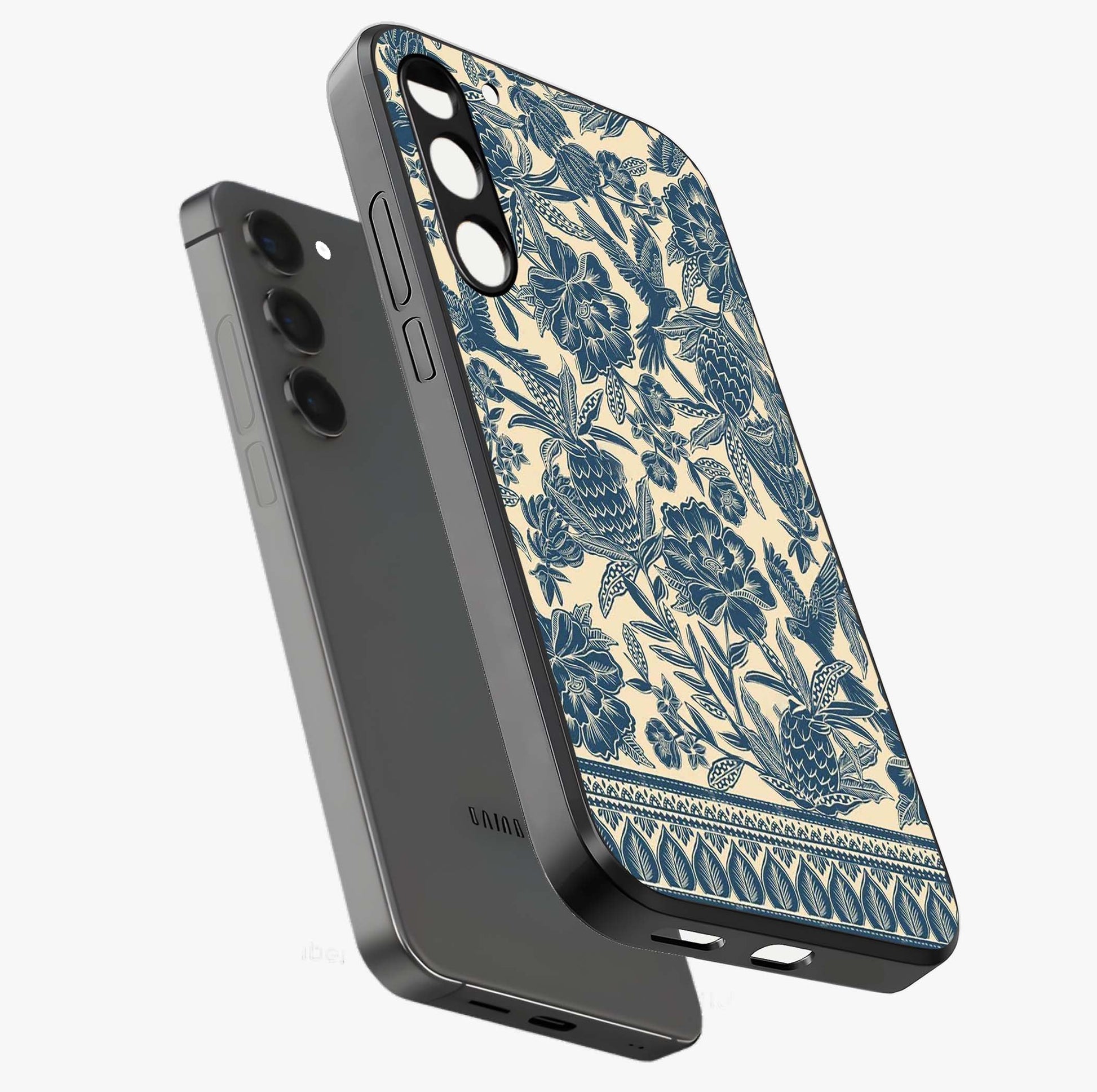 Heirloom Wild Bloom Glass Case displayed in angled mockup highlighting botanical bloom design with classic aesthetic style.