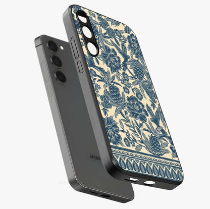 Heirloom Wild Bloom Glass Case displayed in angled mockup highlighting botanical bloom design with classic aesthetic style.