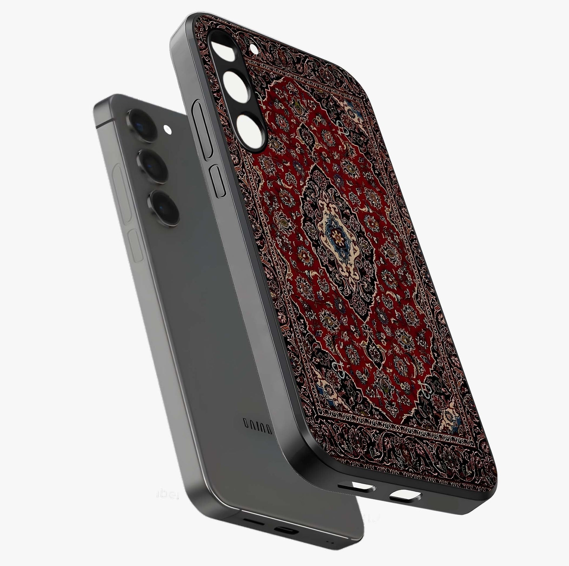 Heritage Carpet Royale Glass Case displayed in angled mockup highlighting intricate royal carpet design with heritage aesthetic.