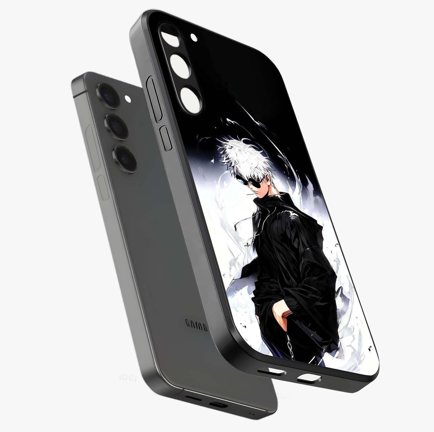 Limitless Shadow King Glass Case displayed in angled mockup highlighting dramatic dark hero design with intense aesthetic.