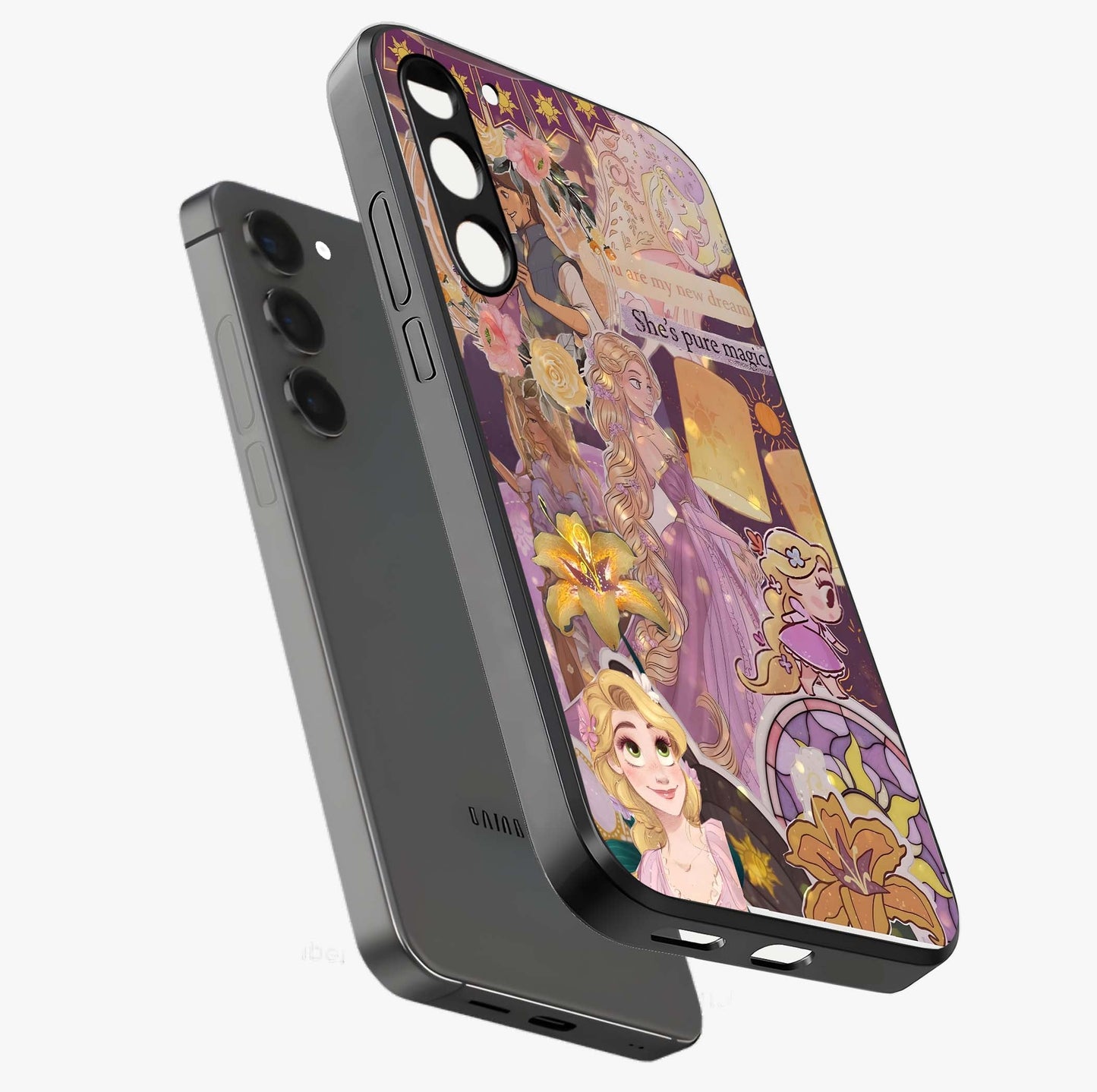 Magical Tangled Dream Glass Case displayed in angled mockup highlighting whimsical fantasy design with magical aesthetic.