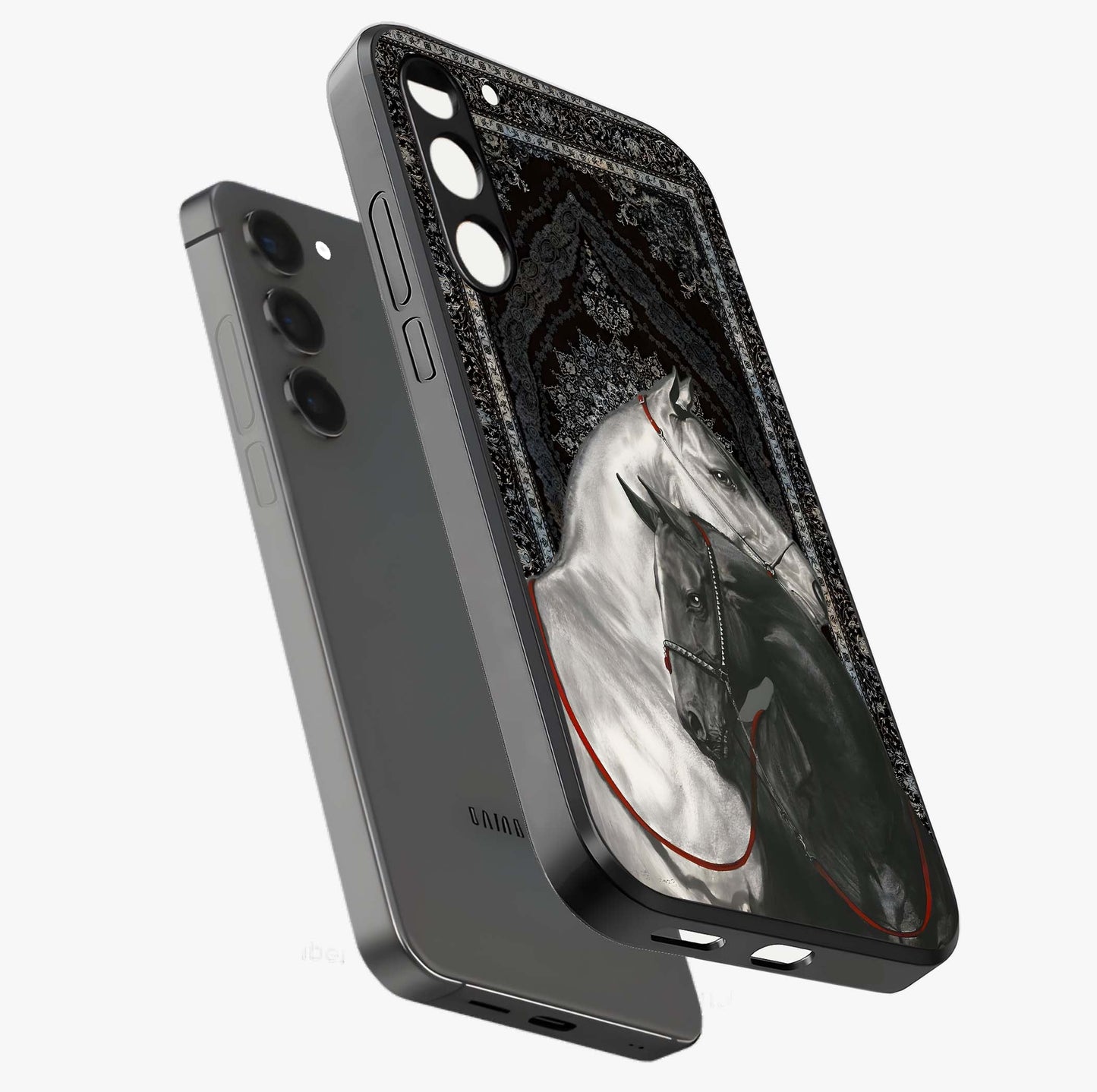 Majestic Ride Legacy Glass Case displayed in angled mockup highlighting sleek vehicle design with bold racing aesthetic.
