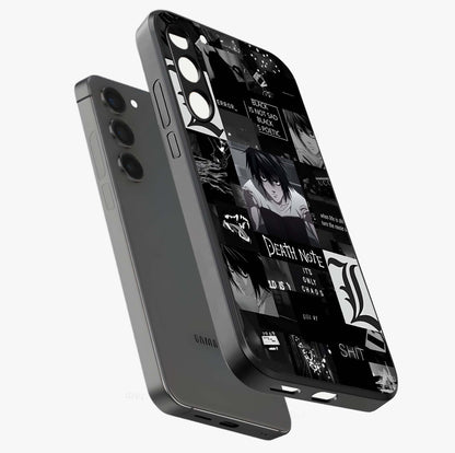 Midnight Chaos Mind Glass Case displayed in angled mockup highlighting chaotic artistic design with dramatic midnight aesthetic.