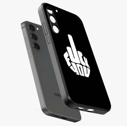 Rebel Mode On Glass Case displayed in angled mockup highlighting edgy text design with modern street aesthetic.