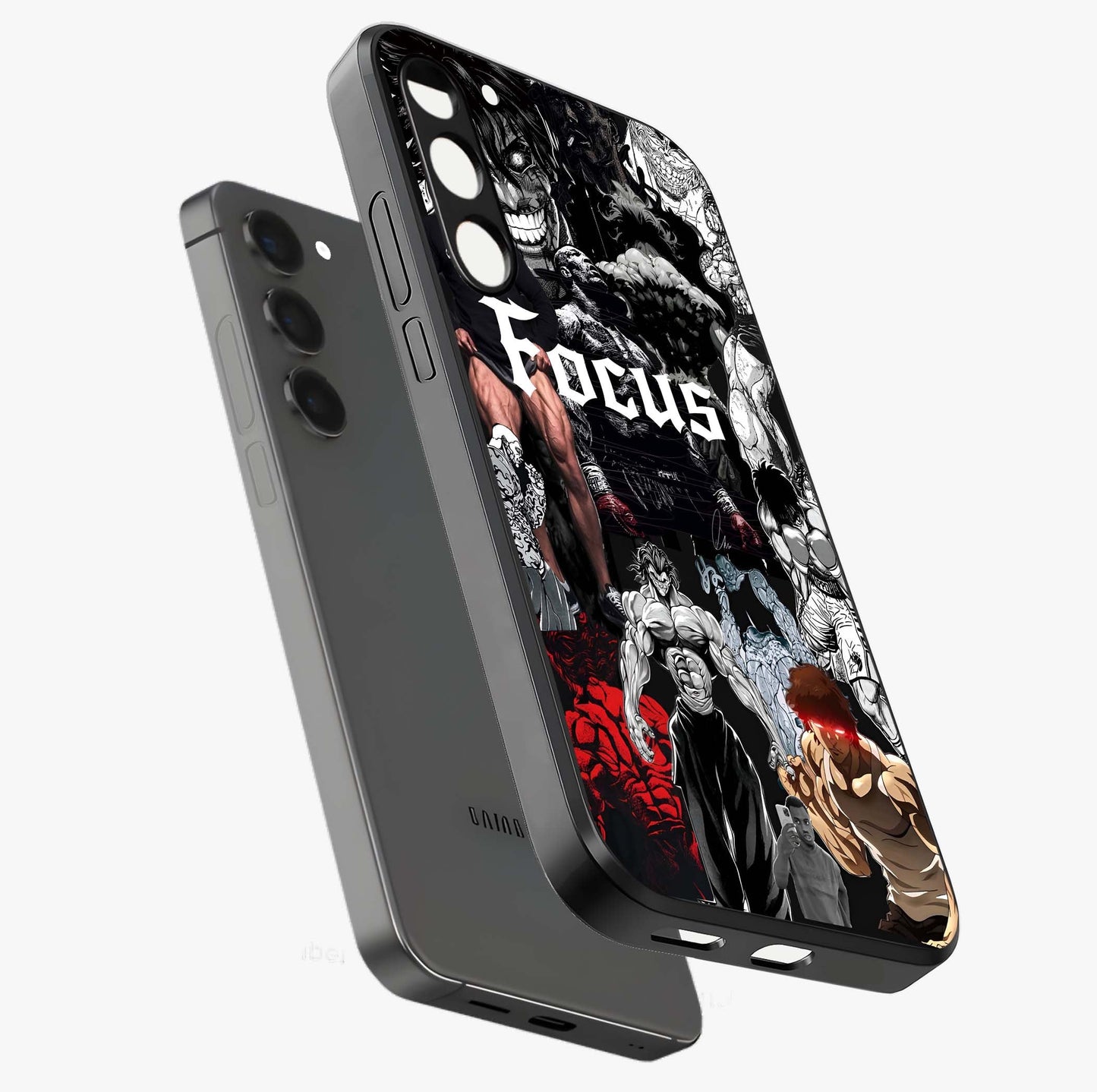 Relentless Power Focus Glass Case displayed in angled mockup highlighting bold statement design with modern aesthetic style.