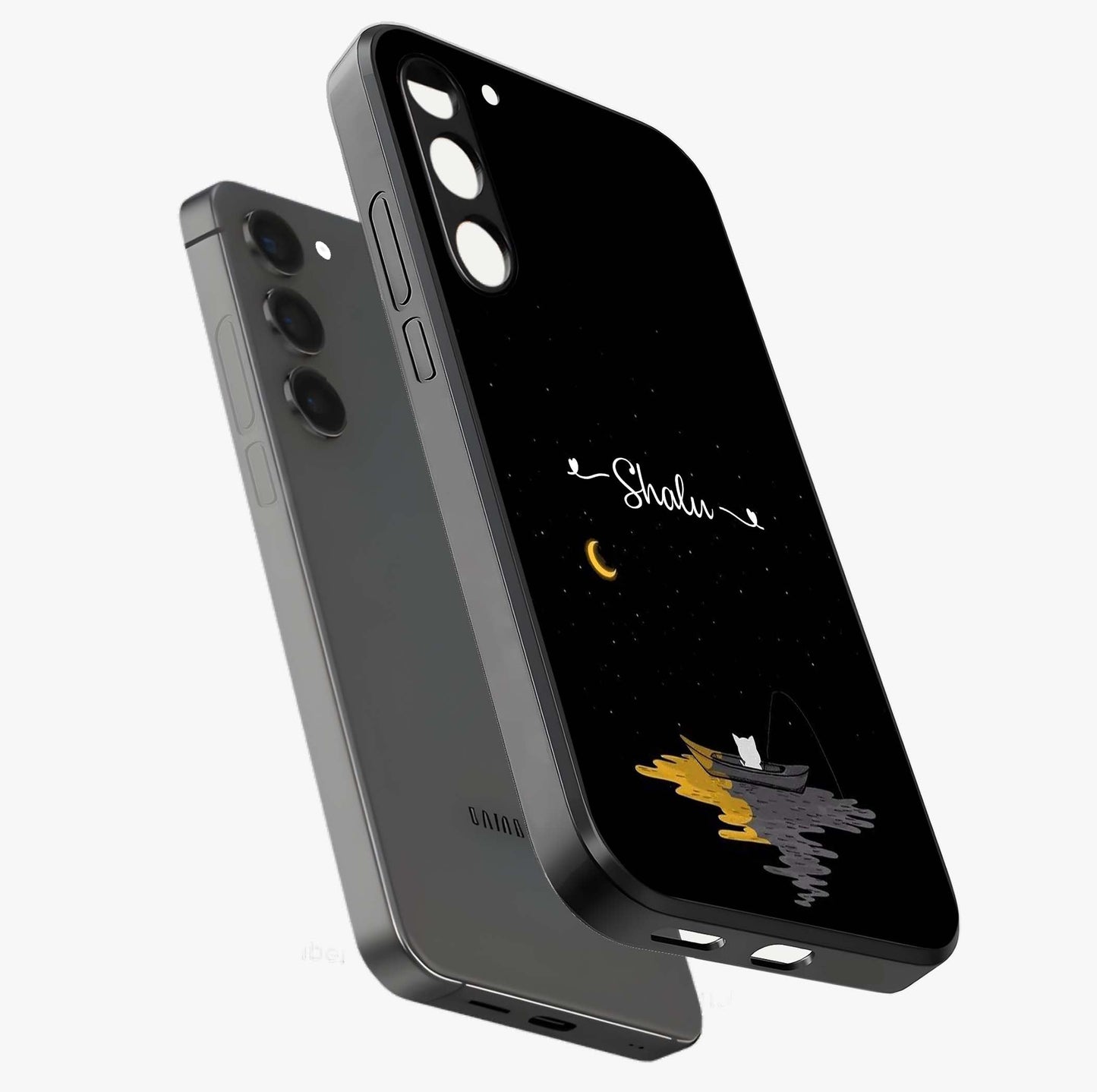 Silent Night Row Glass Case displayed in angled mockup highlighting peaceful evening design with dreamy night aesthetic.