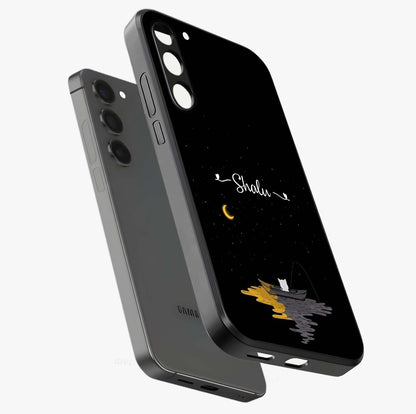 Silent Night Row Glass Case displayed in angled mockup highlighting peaceful evening design with dreamy night aesthetic.