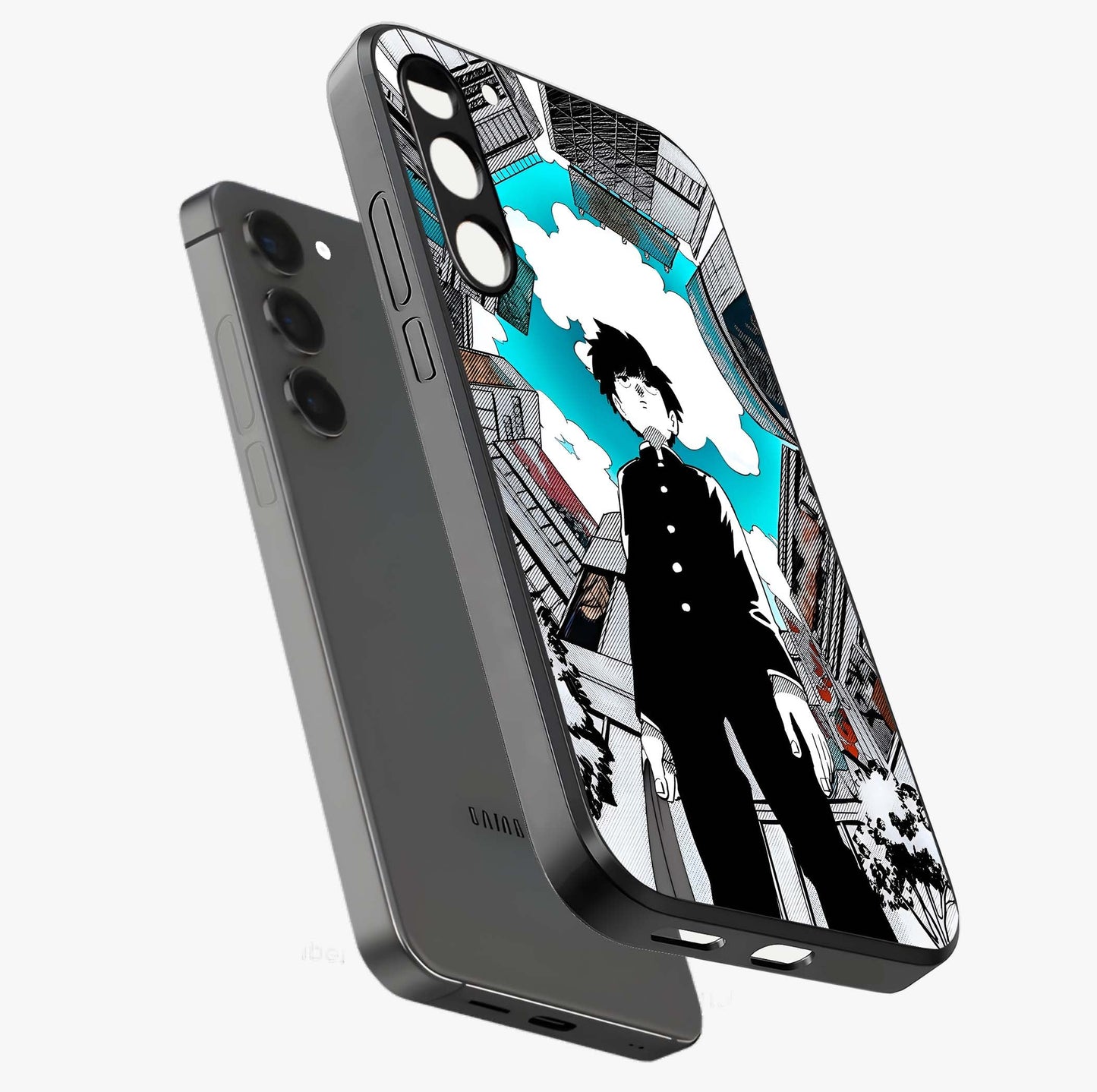 Silent Psychic Awakening Glass Case displayed in angled mockup highlighting spiritual awakening design with cosmic aesthetic.