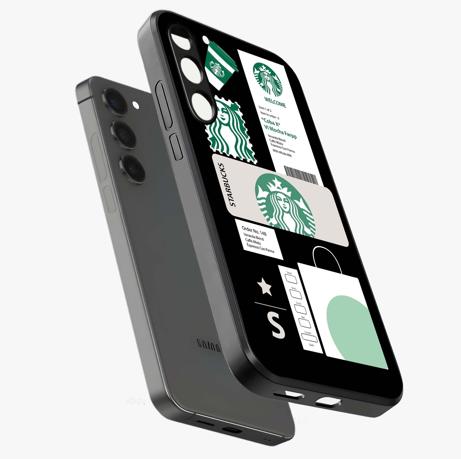 Starbucks Mocha Glass Case displayed in angled mockup highlighting stylish mocha themed design with cozy café aesthetic.