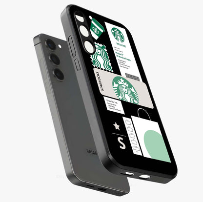 Starbucks Mocha Glass Case displayed in angled mockup highlighting stylish mocha themed design with cozy café aesthetic.