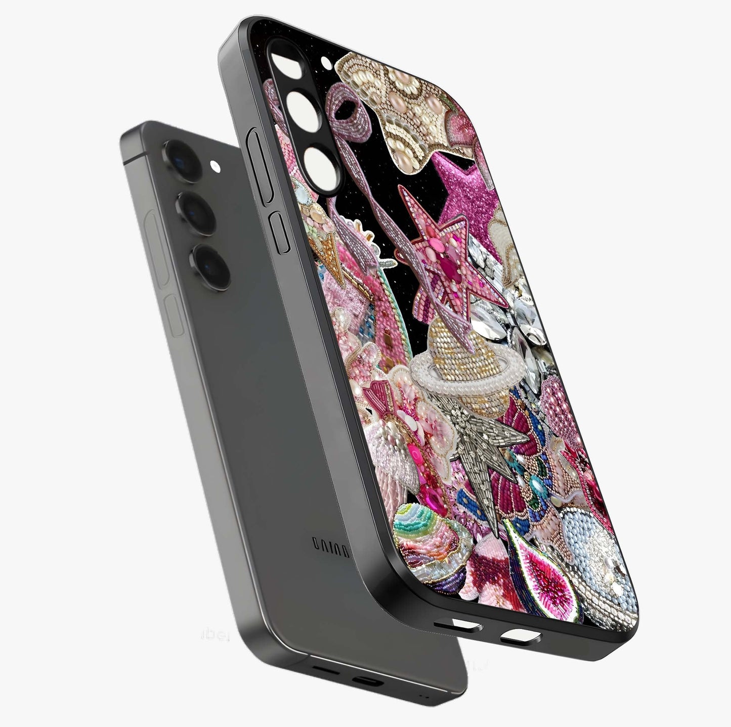 Starlit Jewel Dream Glass Case displayed in angled mockup highlighting glowing celestial jewel design with dreamy aesthetic.