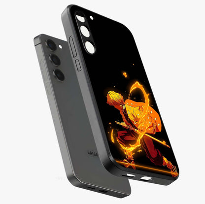 Thunder Flame Execution Glass Case displayed in angled mockup highlighting dramatic fire themed design with intense fantasy aesthetic.