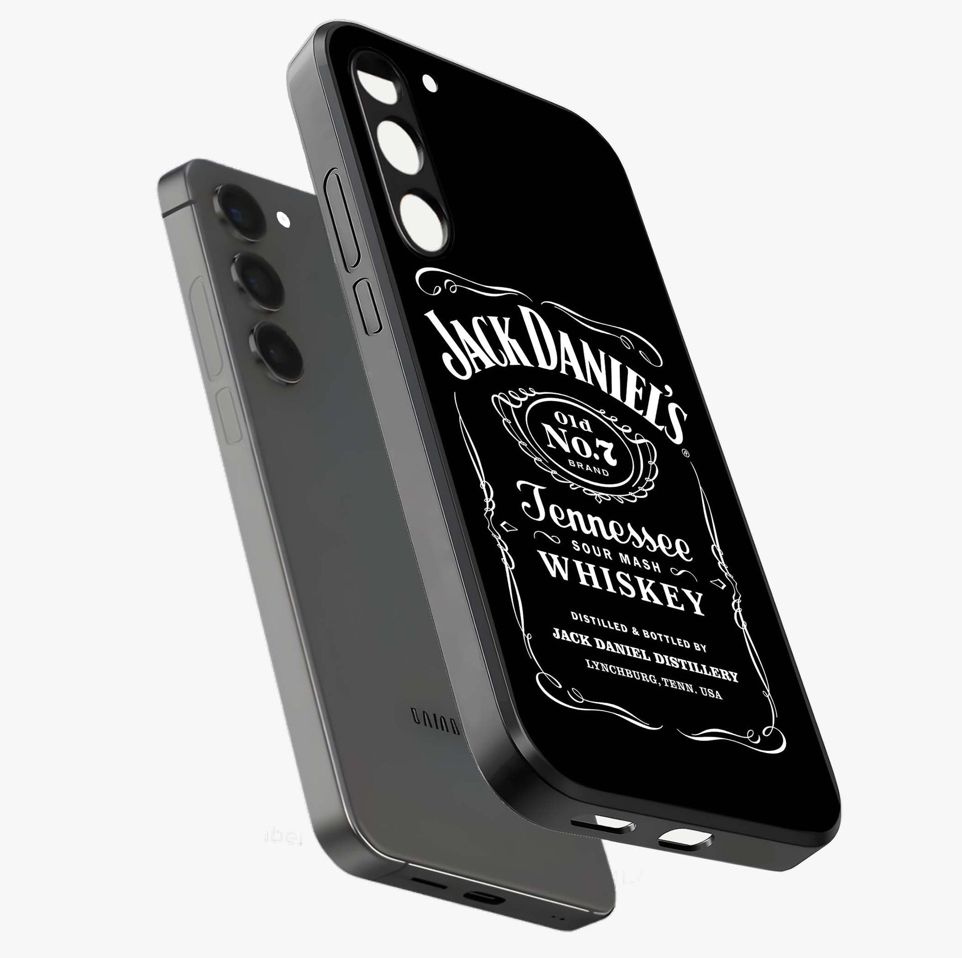 Vintage Whiskey Heritage Glass Case displayed in angled mockup highlighting retro beverage themed design with heritage aesthetic.