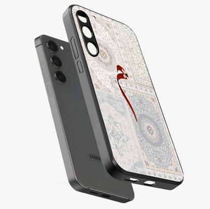 White Aesthetic Bow Glass Case displayed in angled mockup highlighting clean bow design with soft aesthetic style.