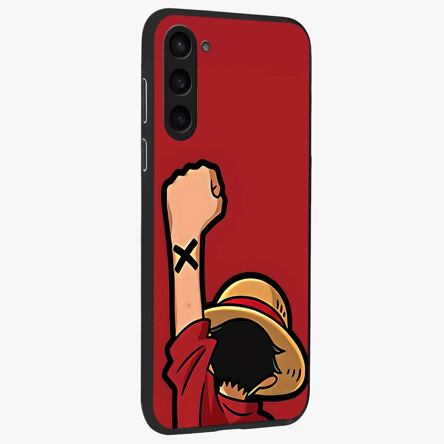 Luffy X Spirit Glass Case upright view showcasing striking anime artwork with adventurous character theme.