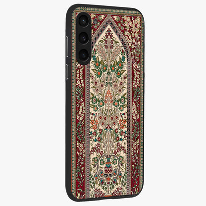 Persian Inspired Glass Case upright view showcasing decorative Persian artwork with rich heritage theme.