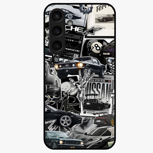 Aesthetic Dark Love Glass Case showing flat back view with dark romantic artwork and glossy glass finish.