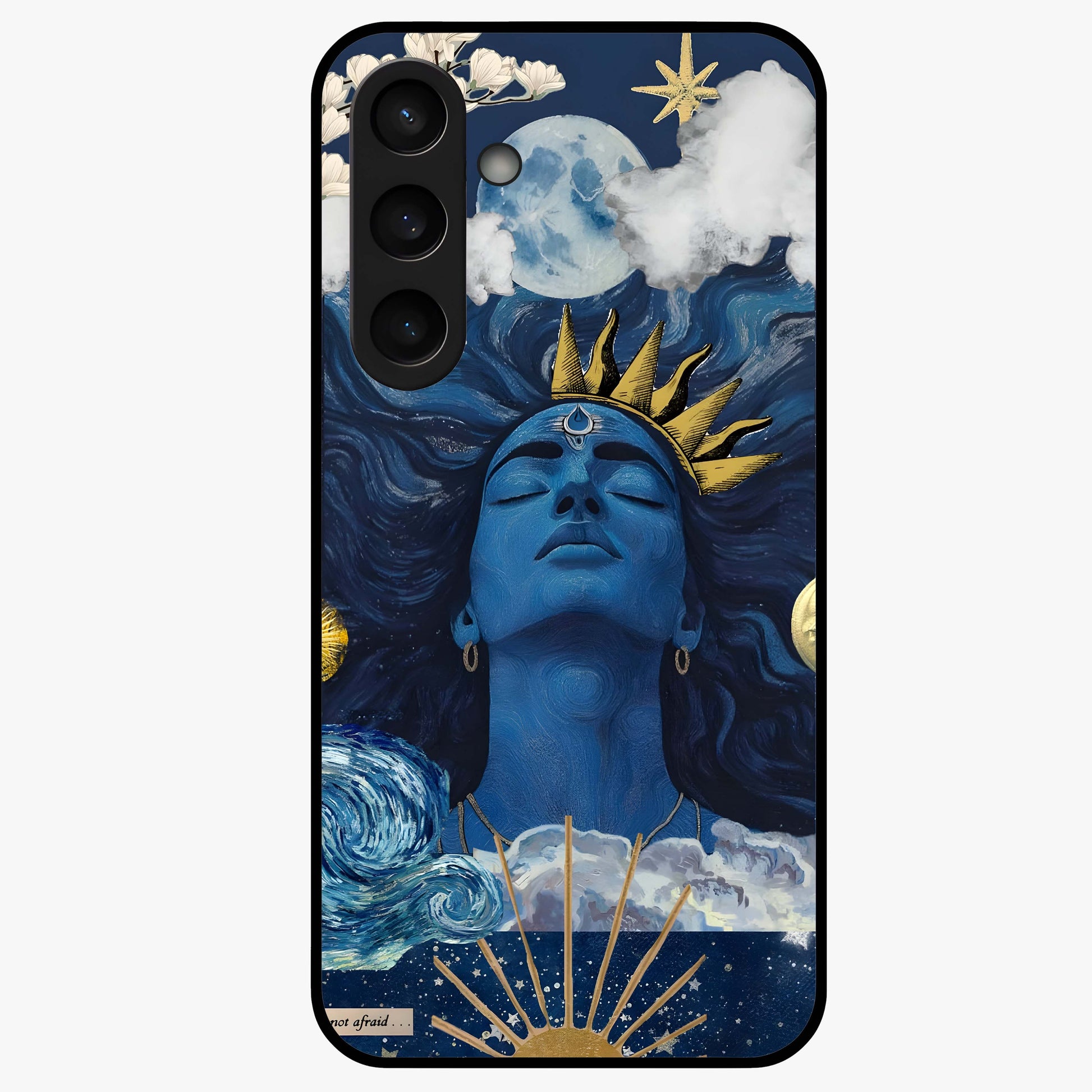 Aesthetic Lord Shiva Glass Case showing flat back view with divine Shiva artwork and glossy glass finish.