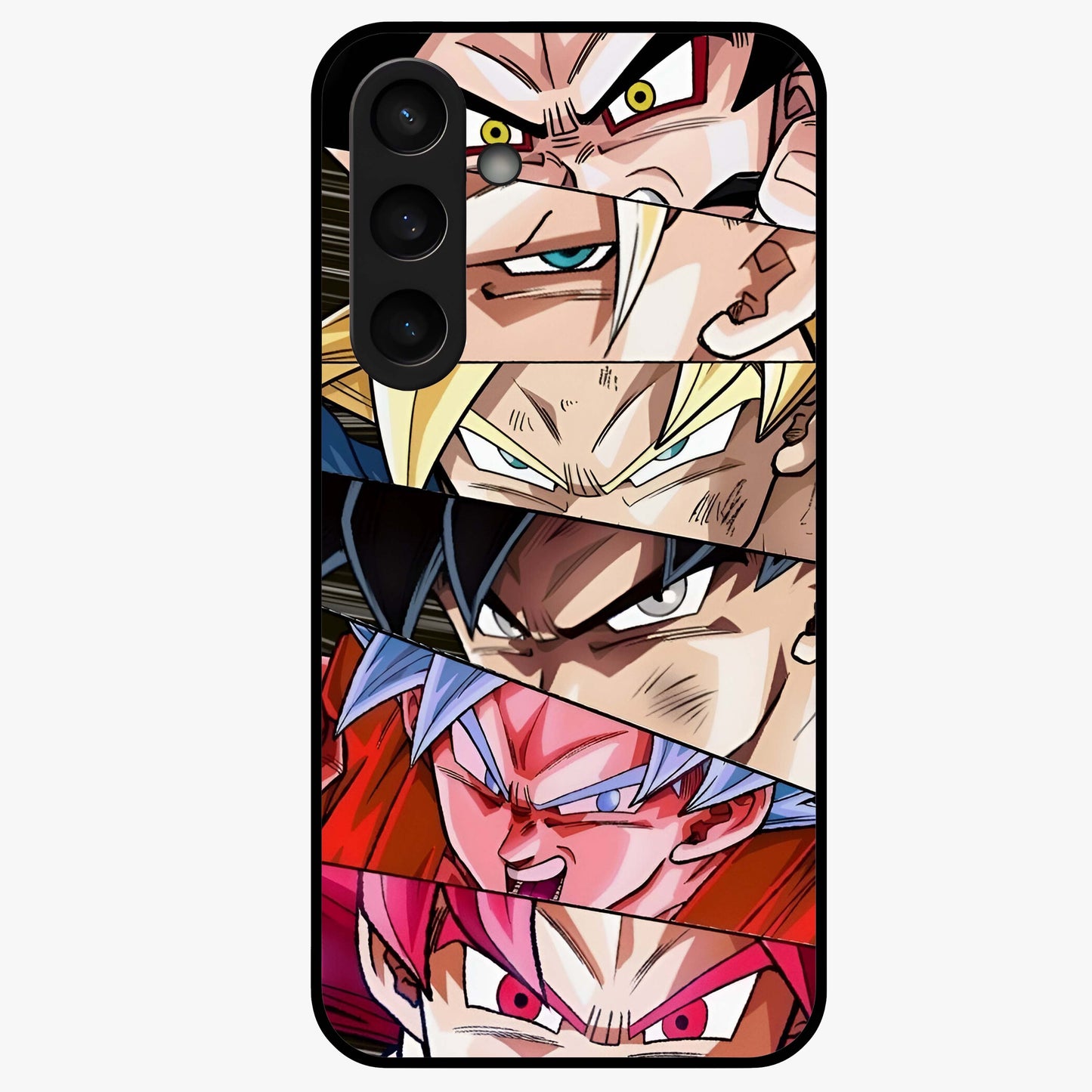 Anime Character Glass Case showing flat back view with vibrant anime artwork and glossy glass finish.