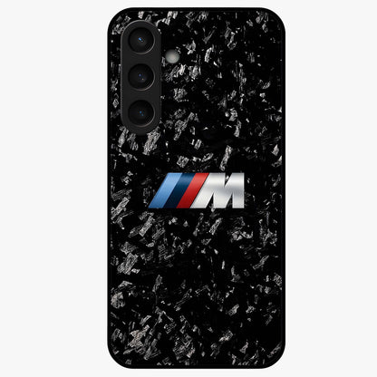 Carbon Speed Mark Glass Case showing flat back view with sporty carbon pattern artwork and glossy glass finish.