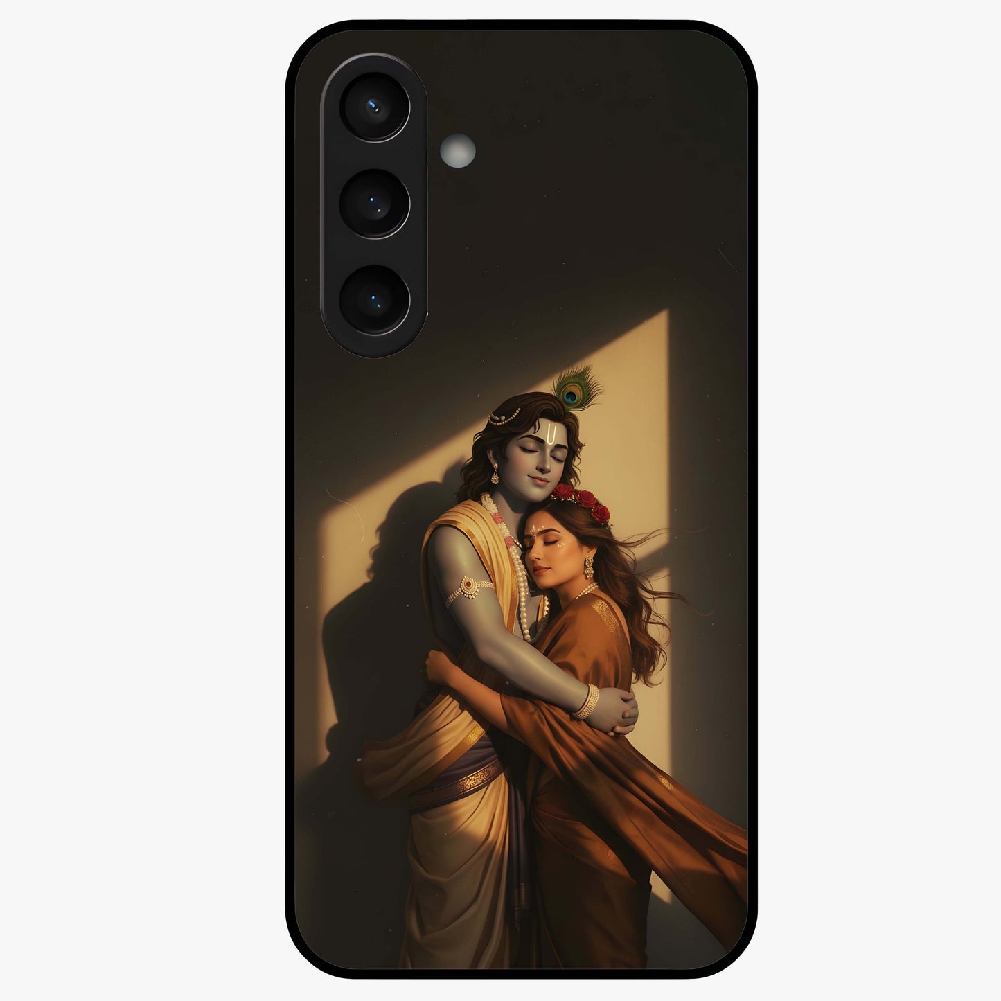 Divine Eternal Love Glass Case showing flat back view with spiritual love themed artwork and glossy glass finish.
