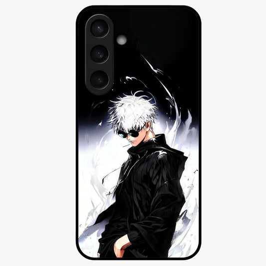 Limitless Shadow King Glass Case showing flat back view with powerful shadow warrior artwork and glossy glass finish.