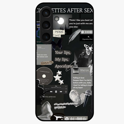 Midnight Love Echo Glass Case showing flat back view with romantic midnight themed artwork and glossy glass finish.