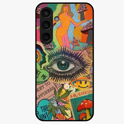 Mystic Eye Wonderland Glass Case showing flat back view with mystical eye themed artwork and glossy glass finish.