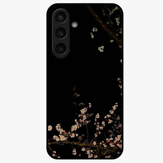 Petal Moon Light With Custom Name Glass Case showing flat back view with floral moonlight artwork and personalized name design.