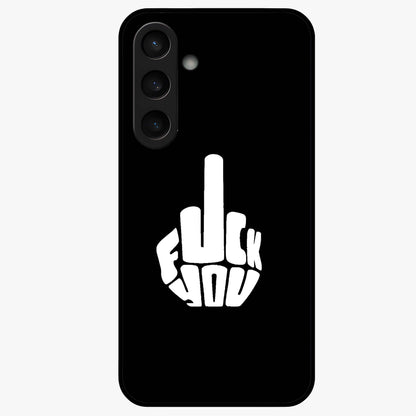 Rebel Mode On Glass Case showing flat back view with bold rebellious typography artwork and glossy glass finish.