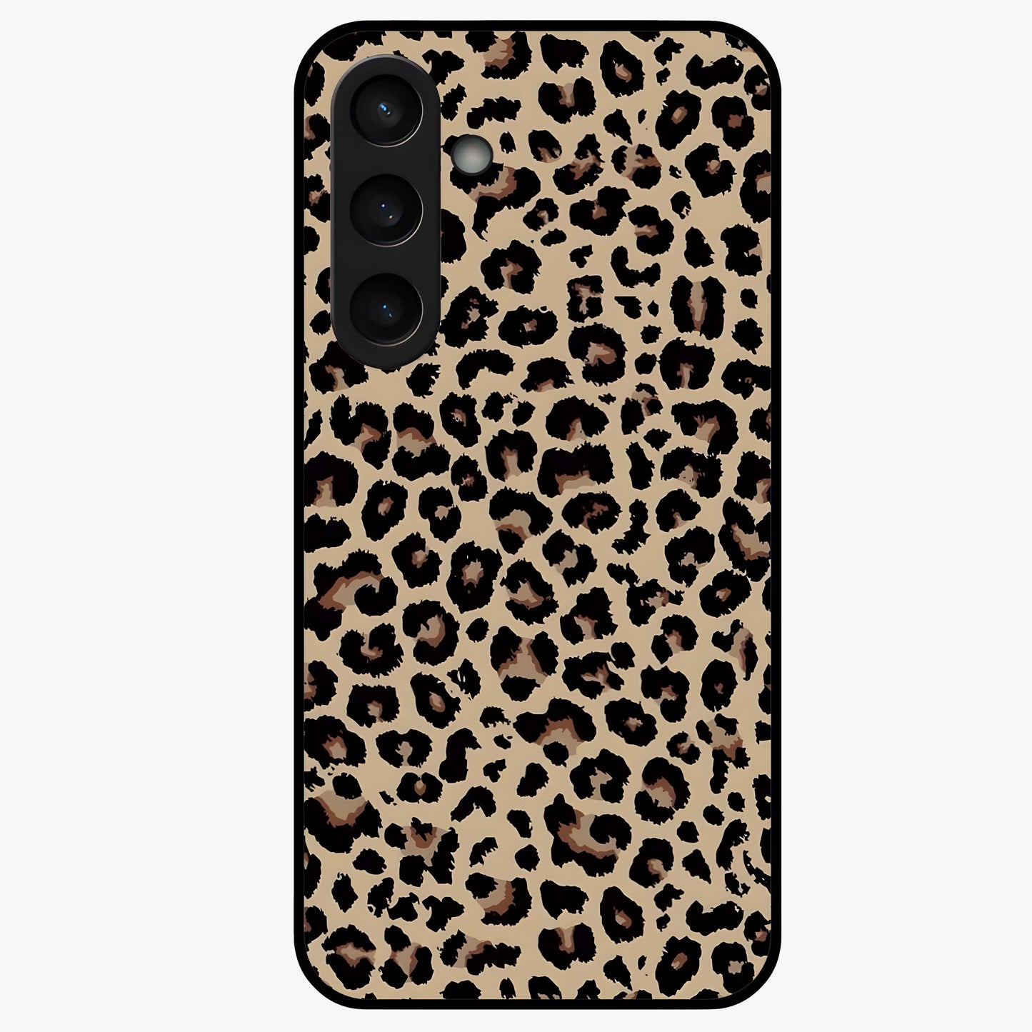Savage Chic Pattern Glass Case showing flat back view with stylish patterned artwork and glossy glass finish.