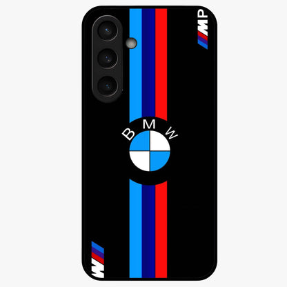 Turbo BMW Beast Glass Case showing flat back view with high performance sports car artwork and glossy glass finish.