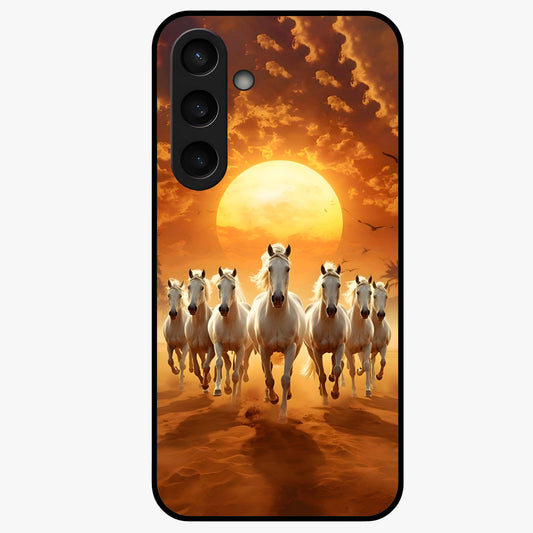 Wild Sunset Majesty Glass Case showing flat back view with majestic sunset landscape artwork and glossy glass finish.