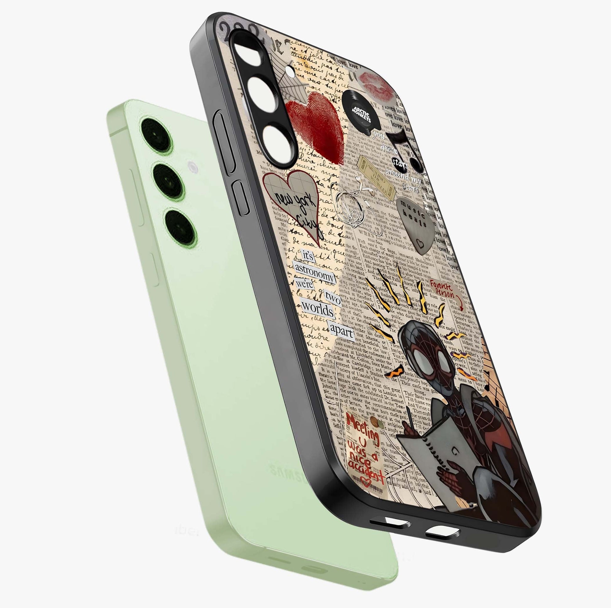 City Dream Sketch Glass Case displayed in angled mockup highlighting minimal city illustration with aesthetic sketch style.