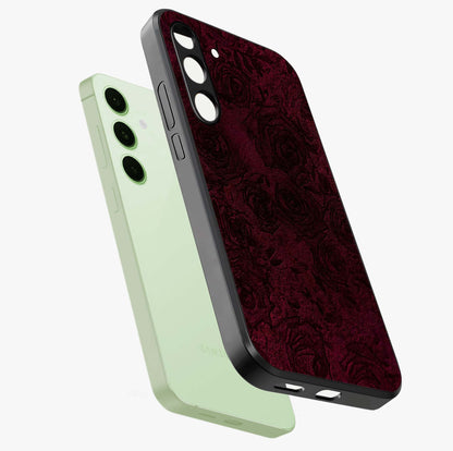 Crimson Fade Flow Glass Case displayed in angled mockup highlighting smooth gradient design with modern aesthetic style.