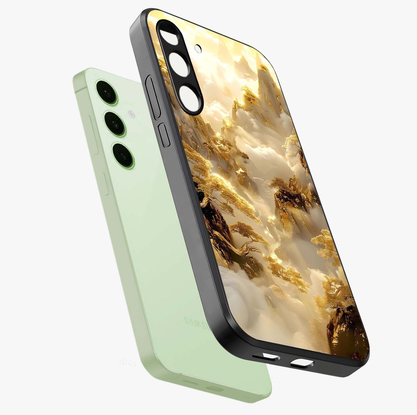 Gates Of Illumination Glass Case displayed in angled mockup highlighting radiant portal inspired design with fantasy aesthetic.