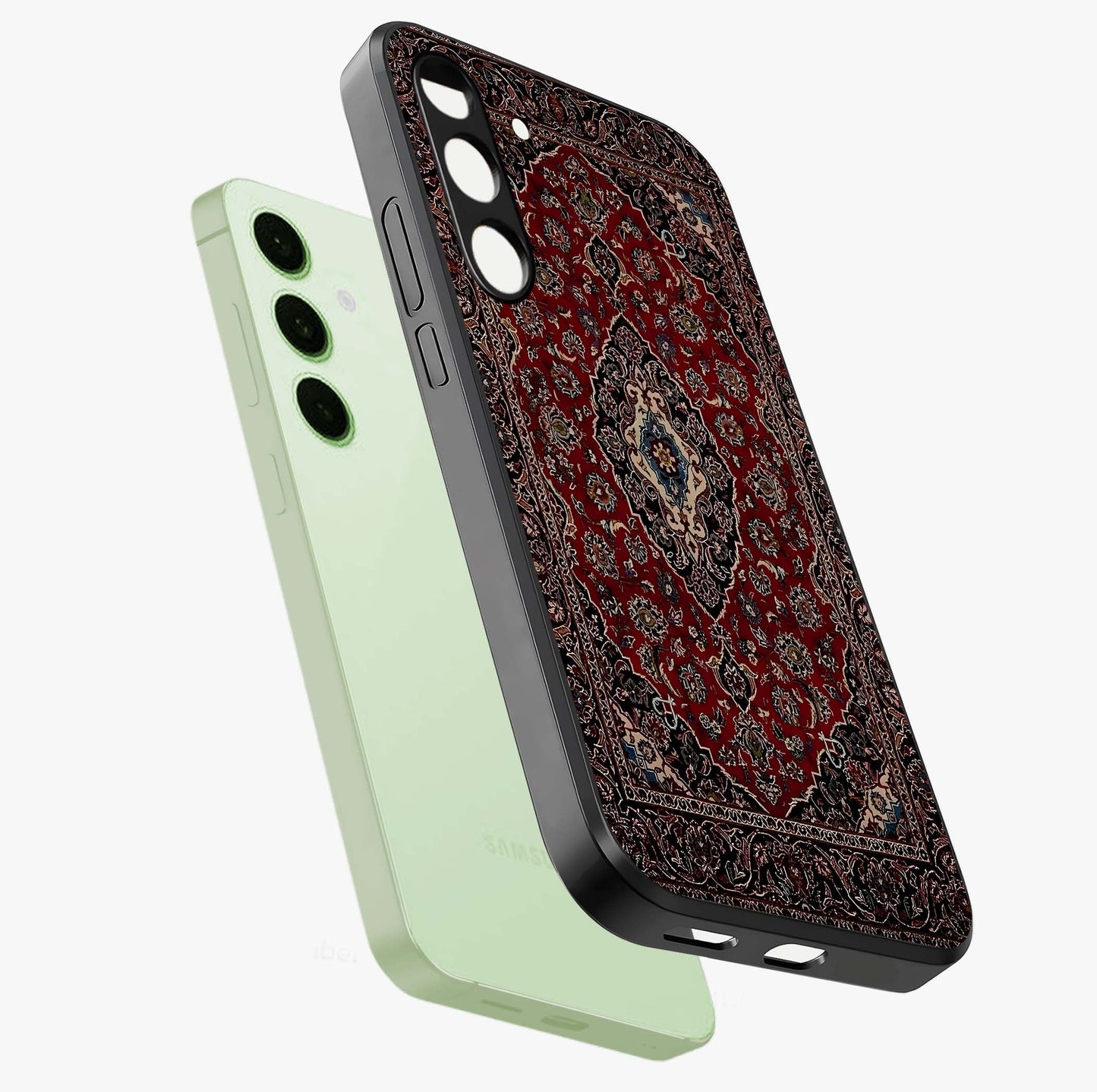 Heritage Carpet Royale Glass Case displayed in angled mockup highlighting intricate royal carpet design with heritage aesthetic.