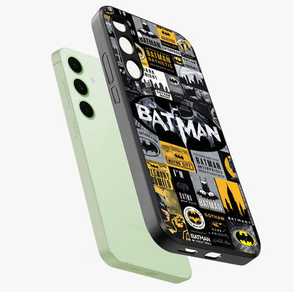 Knight Gotham Rise Glass Case displayed in angled mockup highlighting powerful knight silhouette design with dramatic aesthetic.