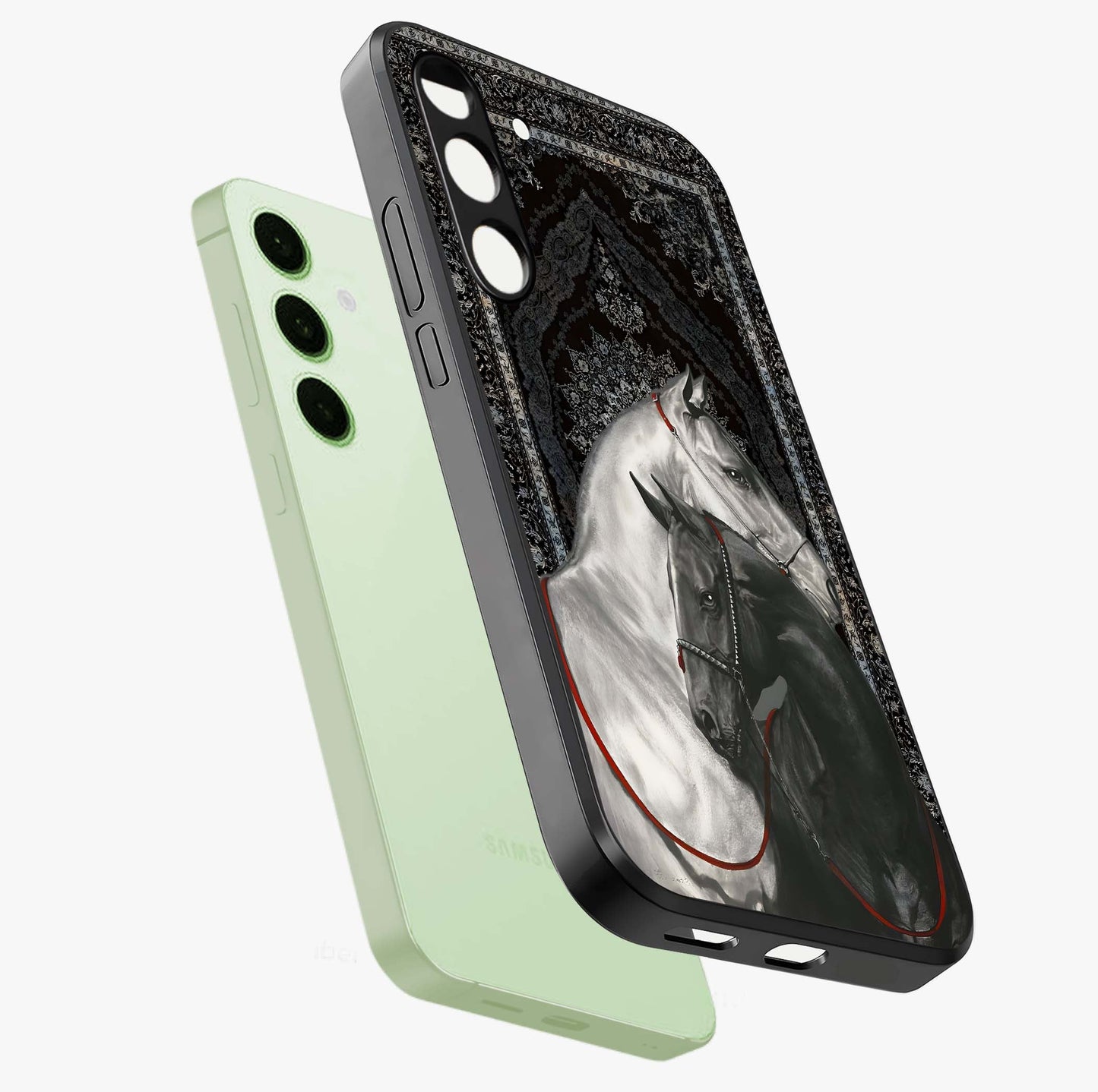 Majestic Ride Legacy Glass Case displayed in angled mockup highlighting sleek vehicle design with bold racing aesthetic.