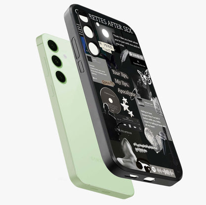 Midnight Love Echo Glass Case displayed in angled mockup highlighting elegant love inspired design with deep aesthetic style.