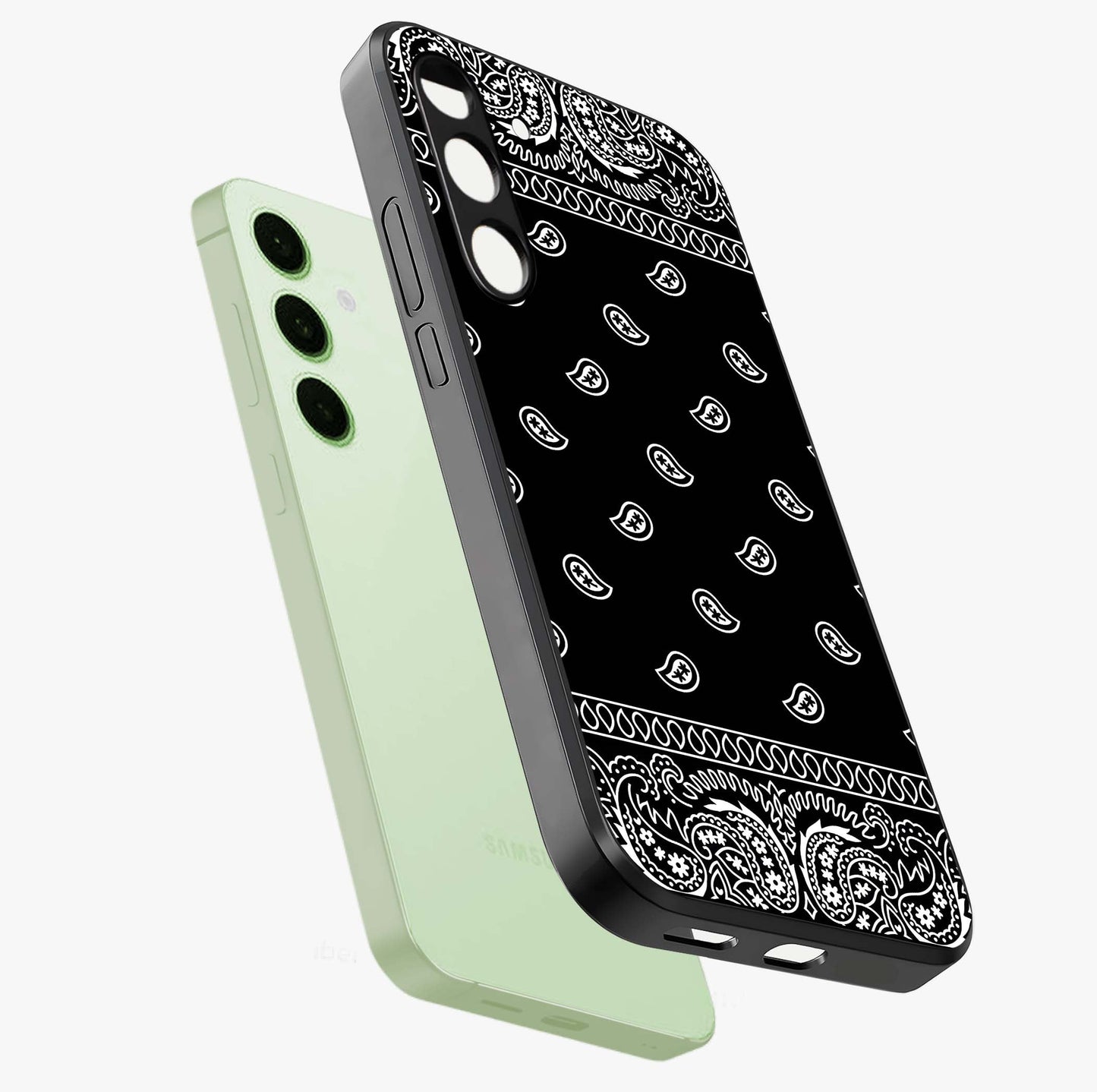 Retro Rebel Threads Glass Case displayed in angled mockup highlighting retro inspired graphic design with rebellious aesthetic.