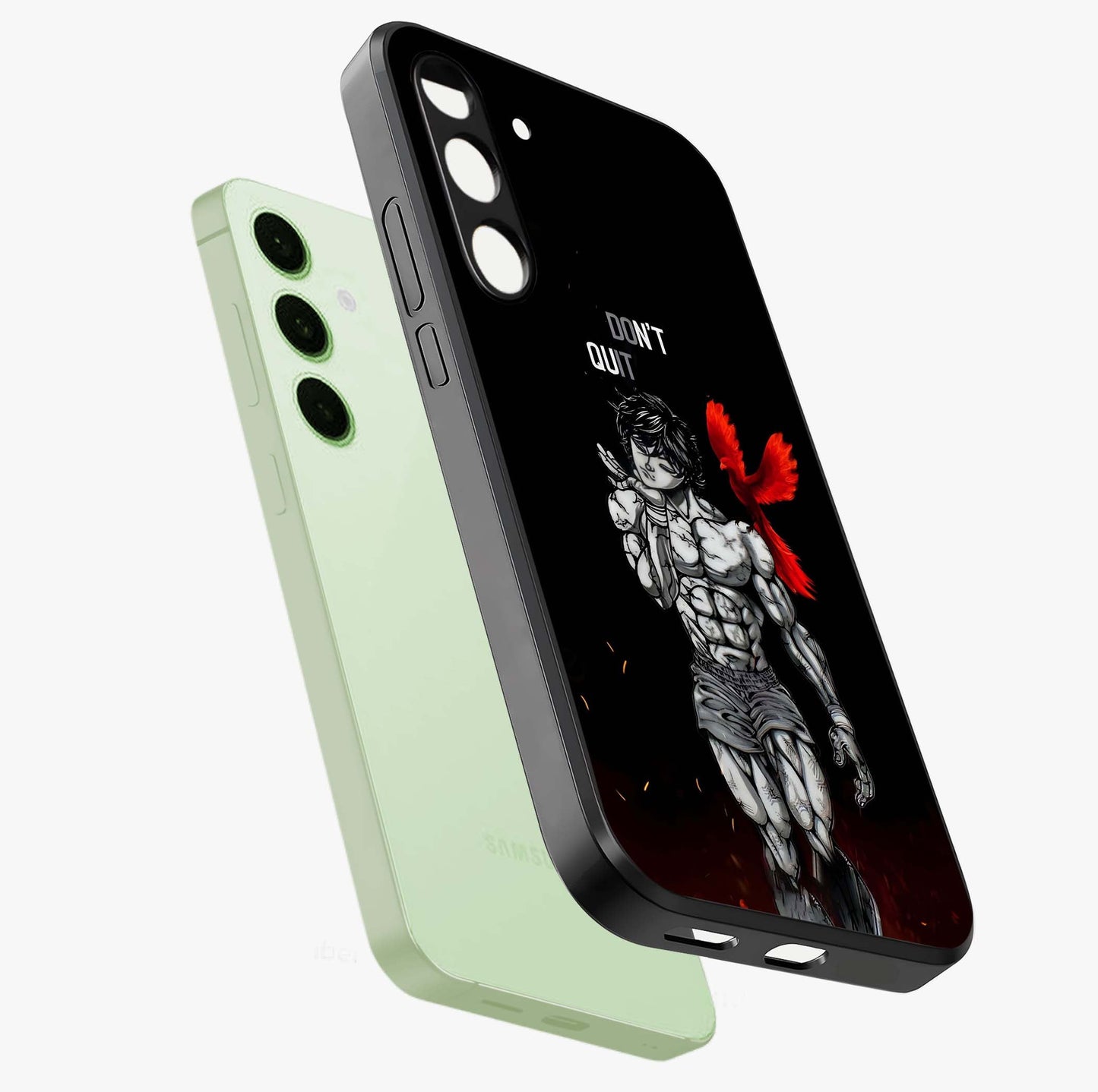 Rise Beyond Limits Glass Case displayed in angled mockup highlighting inspiring message design with modern aesthetic style.