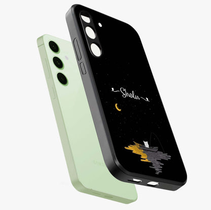 Silent Night Row Glass Case displayed in angled mockup highlighting peaceful evening design with dreamy night aesthetic.
