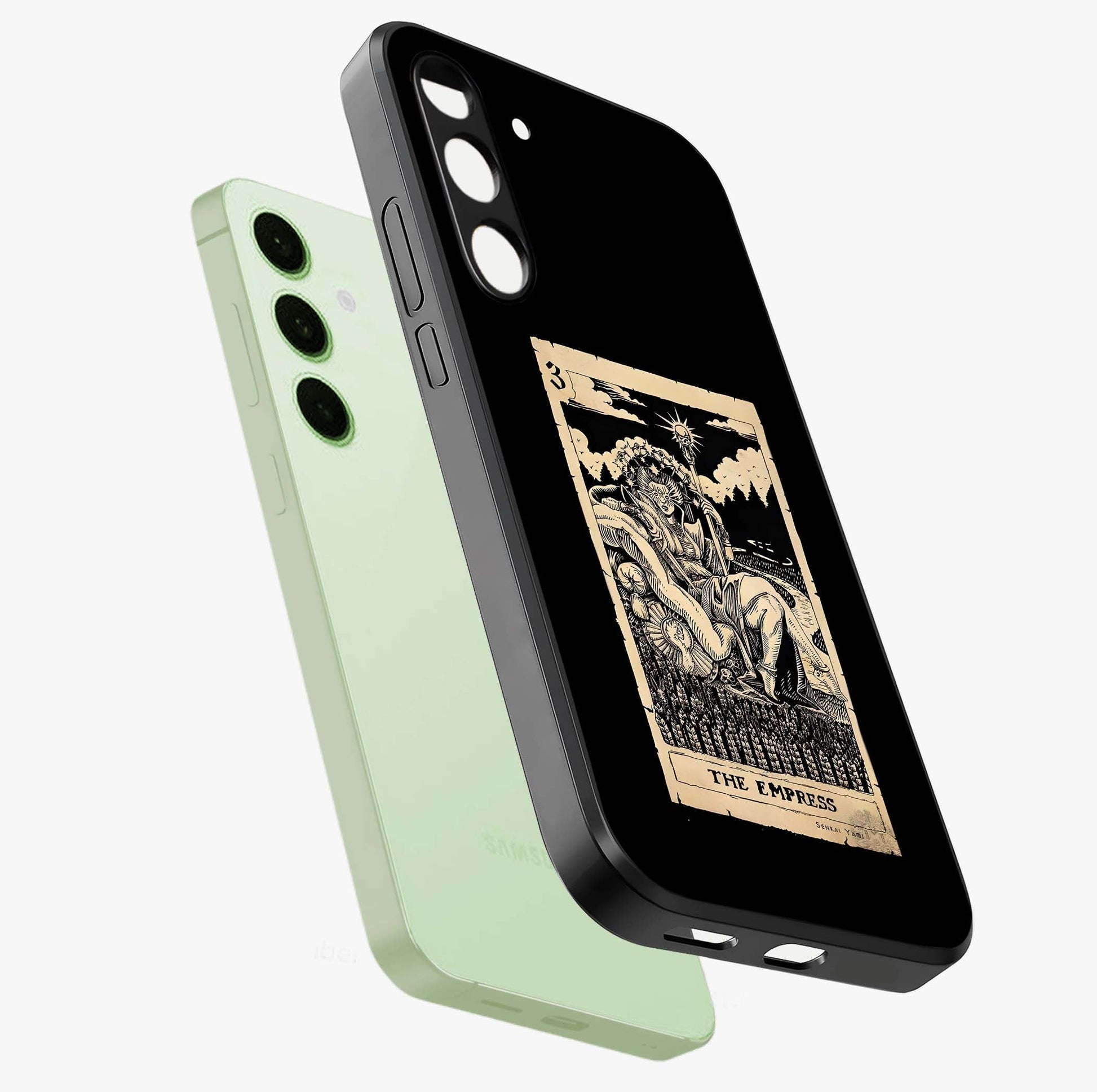 The Empress Glass Case displayed in angled mockup highlighting elegant royal design with majestic aesthetic style.