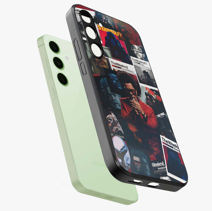 The Weeknd Glass Case displayed in angled mockup highlighting stylish pop culture inspired design with modern aesthetic.