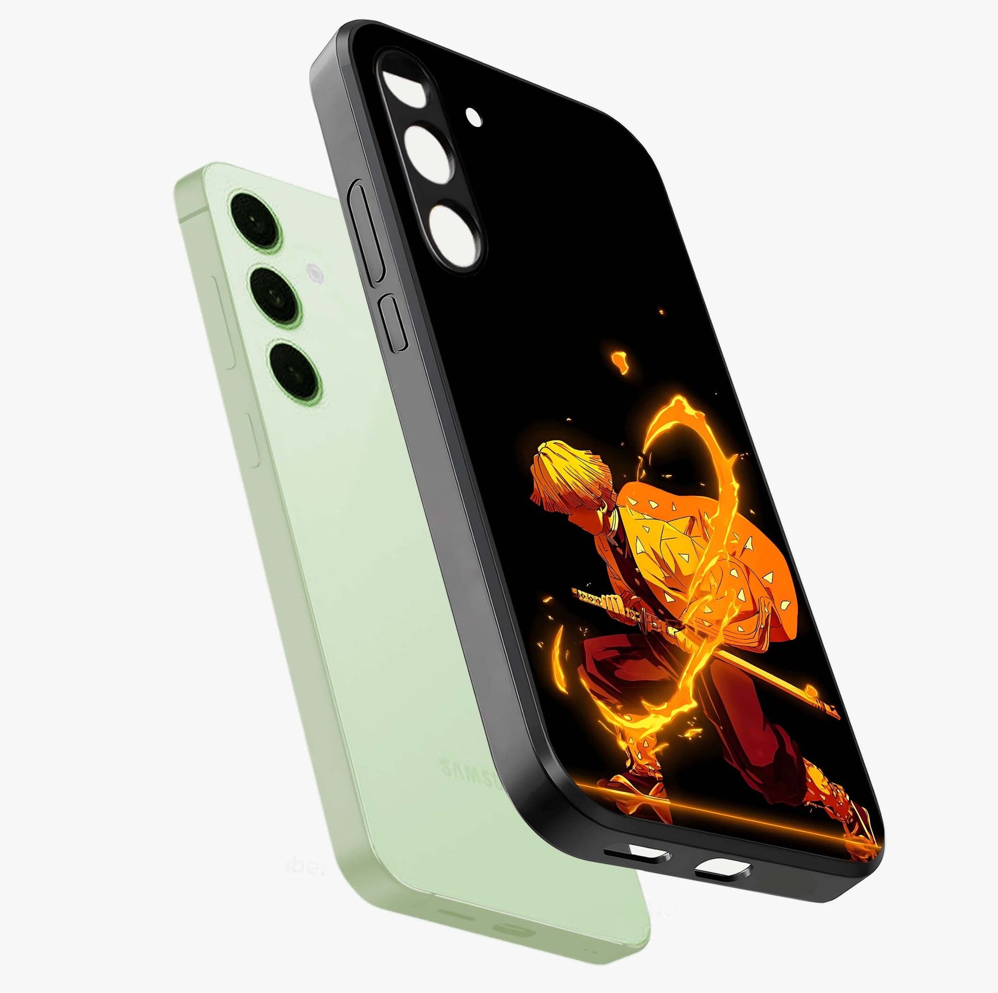 Thunder Flame Execution Glass Case displayed in angled mockup highlighting dramatic fire themed design with intense fantasy aesthetic.